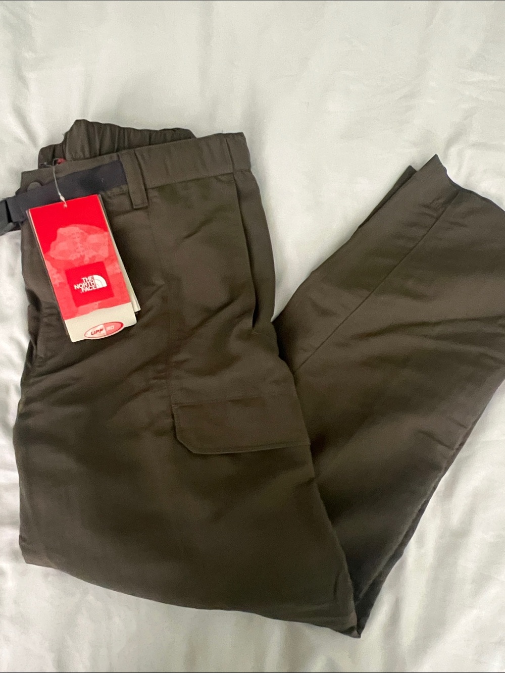 The North Face Men’s Olive Cargo Pants with Integrated Belt